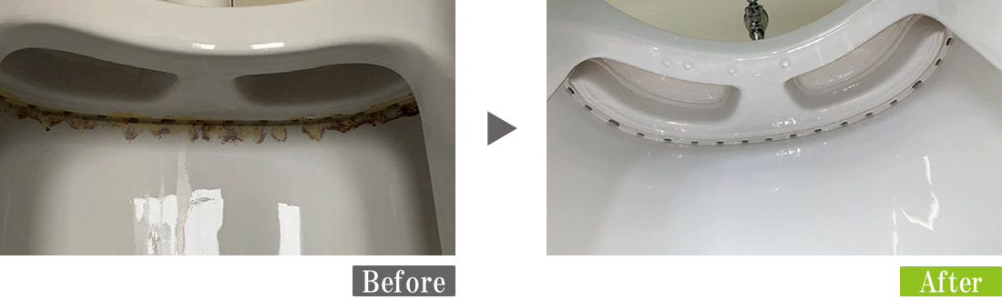 G-Eco工法　トイレ便器・床　尿石汚れ